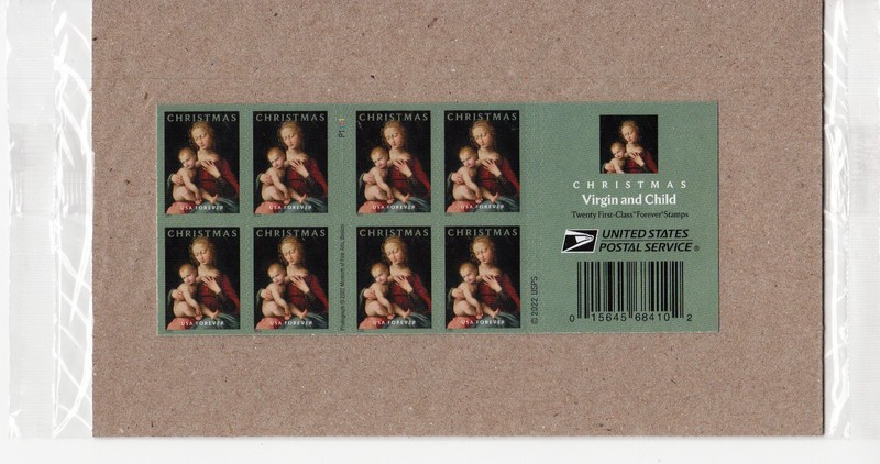 US Scott # 5721a VIRGIN & CHILD CHRISTMAS (2022) Booklet 20 MNH FOREVER SEALED!2