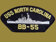 USS NORTH CAROLINA BB-55 U.S NAVY SHIP HAT PATCH BATTLESHIP USA MADE 