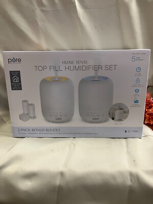 Pure Enrichment Easy-Fill Humidifier Bonus Bundle, Easy to Refill, 2-Pack.