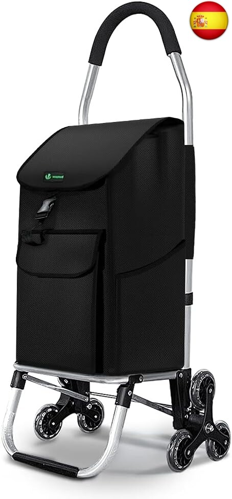 VOUNOT Carrito Compra Plegable de Aluminio, Carro de la Compra 6 Ruedas con