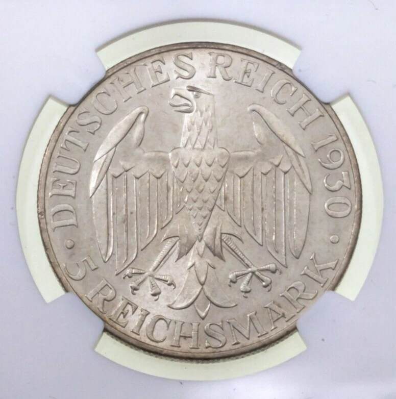 1930 Germany 5 Mark Graf Zeppelin Flight Graded by NGC as MS-62, KM 68 - Image 4 of 4