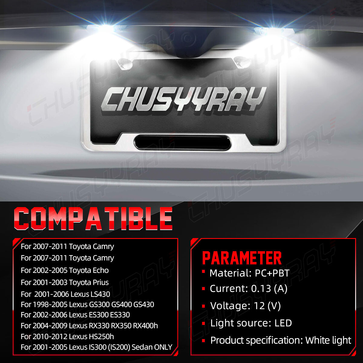 LED license plate lamps for TOYOTA CRESSIDA Saloon (_X6_) Diesel 2.2 D (LX60) 49kW/67PS
