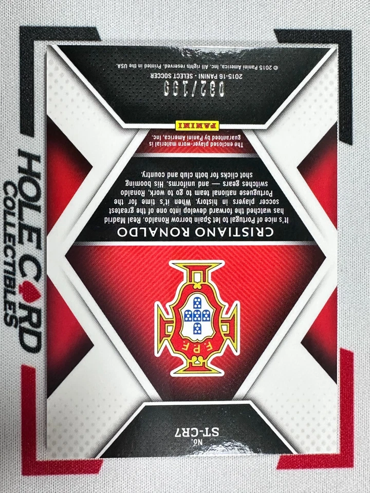 CRISTIANO RONALDO 2015-16 Panini Select Stars Memorabilia #ST-CR7 Silver Prizm 一 - Imagem 2 de 4