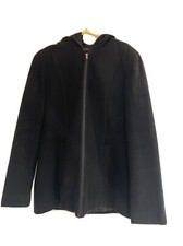 Jason  Kole Black Winter Coat With Hood 100% Wool