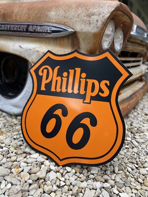 Antique Vintage Old Style Phillips 66 Shield Gas Oil Sign! | eBay