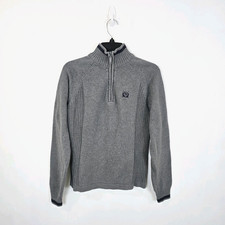 Mens Quarter Zip Sweater Small Mock Neck Cotton Pullover Business Casual