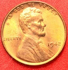 1942-P Lincoln Wheat Cent Penny GEM RED BU From an Original Bank Roll