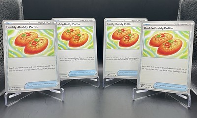 4x Buddy-Buddy Poffin 144/162 Temporal Forces Uncommon [Playset] Pokemon TCG NM