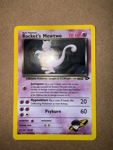 Rockets Mewtwo 14/132 Gym Challenge Pokemon TCG Rare Vintage Pokemon NM/LP+