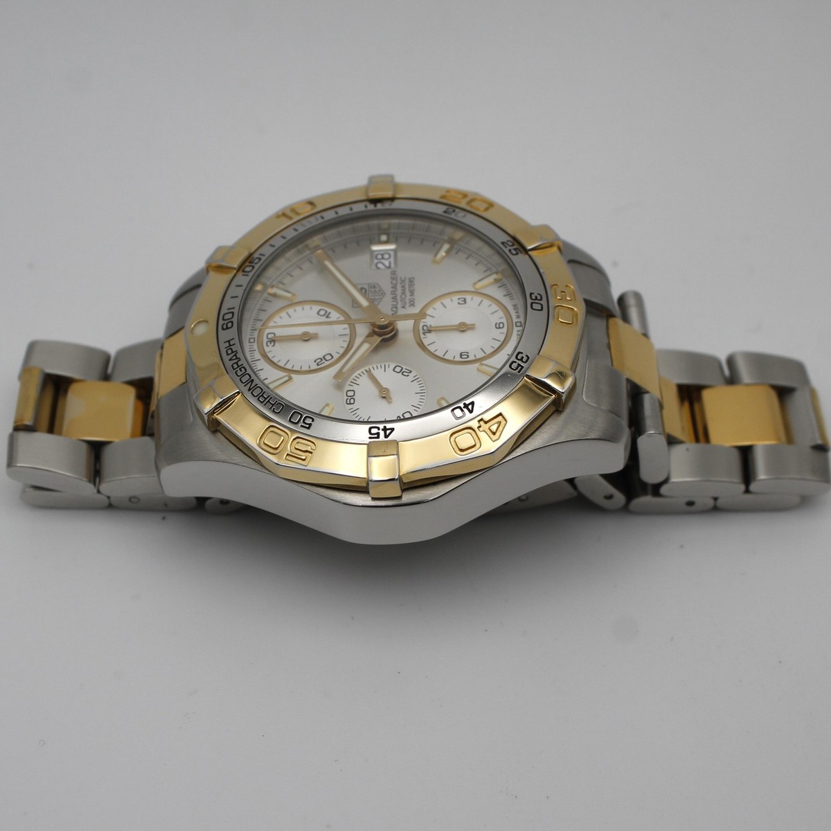TAG Heuer Aquaracer 41mm Two-Tone Steel Silver Dial Mens Watch