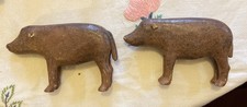 Victorian 19th Century 2 Hand Made Folk Art Pigs. Primitive / Naiave. Folk Art