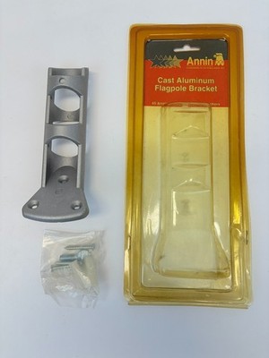 VTG Annin Cast Aluminum Flagpole Bracket Up to 1'' Poles 45 Deg Inc Hardware NOS