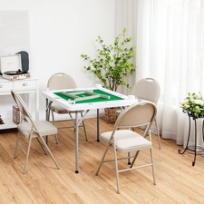Folding Mahjong Table Portable Mahjong Table PVC Desktop Table Games 88cm