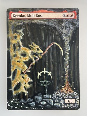Krenko, Mob Boss (Altered) Hand-Painted MTG Card, 1/1 painting