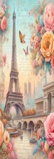VINTAGE LOOK EIFFEL TOWER,PARIS, FLOWERS,CAT,-UNIQUE BOOKMARK -comes with tassel