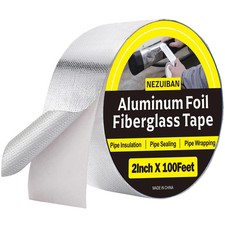 Aluminum Foil Fiberglass Tape, HVAC Heat Resistant Tape,2 Inches x 100 Feet