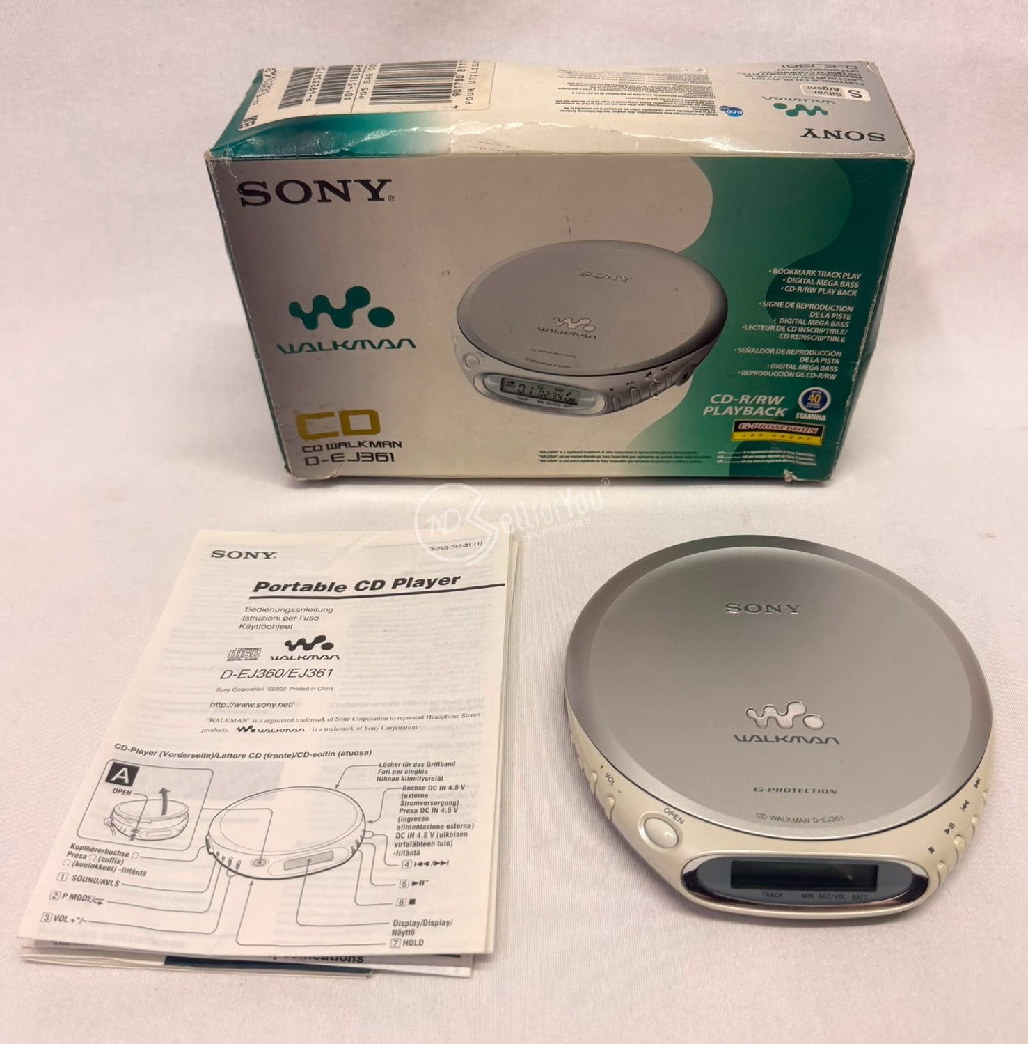 Lettore CD portatile Sony Walkman D-EJ361 vintage collezione collezionismo