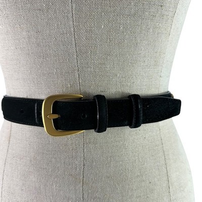 Vintage Salvatore Ferragamo Italian Black Suede Wide Leather Belt With Tassel Salvadore Ferragamo Black Suede Leather Vintage women belt  main image 3