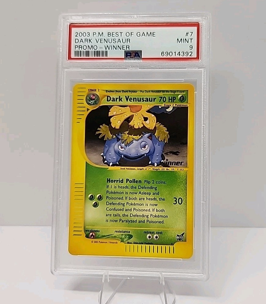 PSA 9 Dark Venusaur Best of Game Promo #7 Winner Stamp Pokemon Card Graded