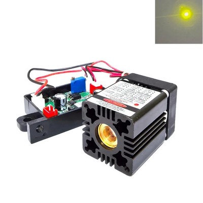 1pc 571nm 20mW Lemon Yellow Dot Laser Diode Module Driver 12V w/ Fan TTL