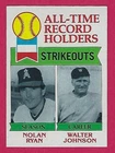 1979 Topps All-Time Record Holders-Strikeouts-#417 - Nolan Ryan - Walter Johnson