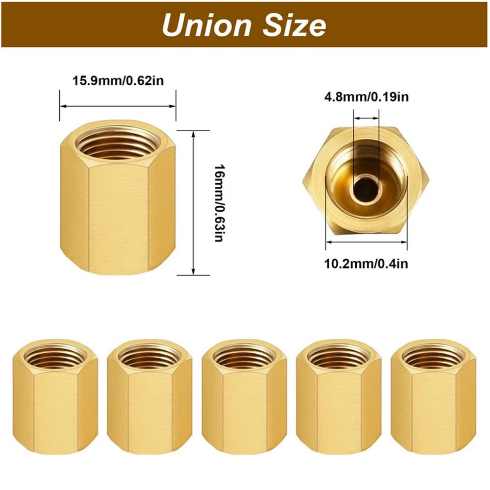 24pc for Car 1/4 brake line Tube 7/16-24 Inverted Line Fittings & brass Unions Foto 4 de 4