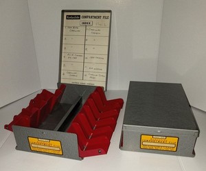 LOT of 2 KODAK EASTMAN KODASLIDE Compartment File 35mm Slide Storage Metal