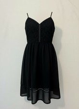 Forever 21 Black Babydoll Mini Dress Size XS Lace Bodice Goth Whimsygoth