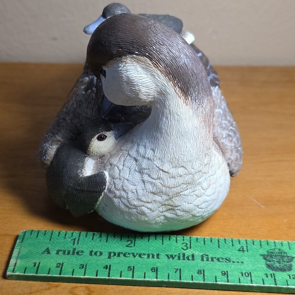 Ruddy Duck Hen Duckling Blue Bill Figurine Cabincore Rustic Lodge ...