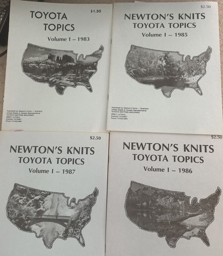 Newton's Knits Machine Knitting Toyota Topics 1983 85-87 Specialties Lot Of 4