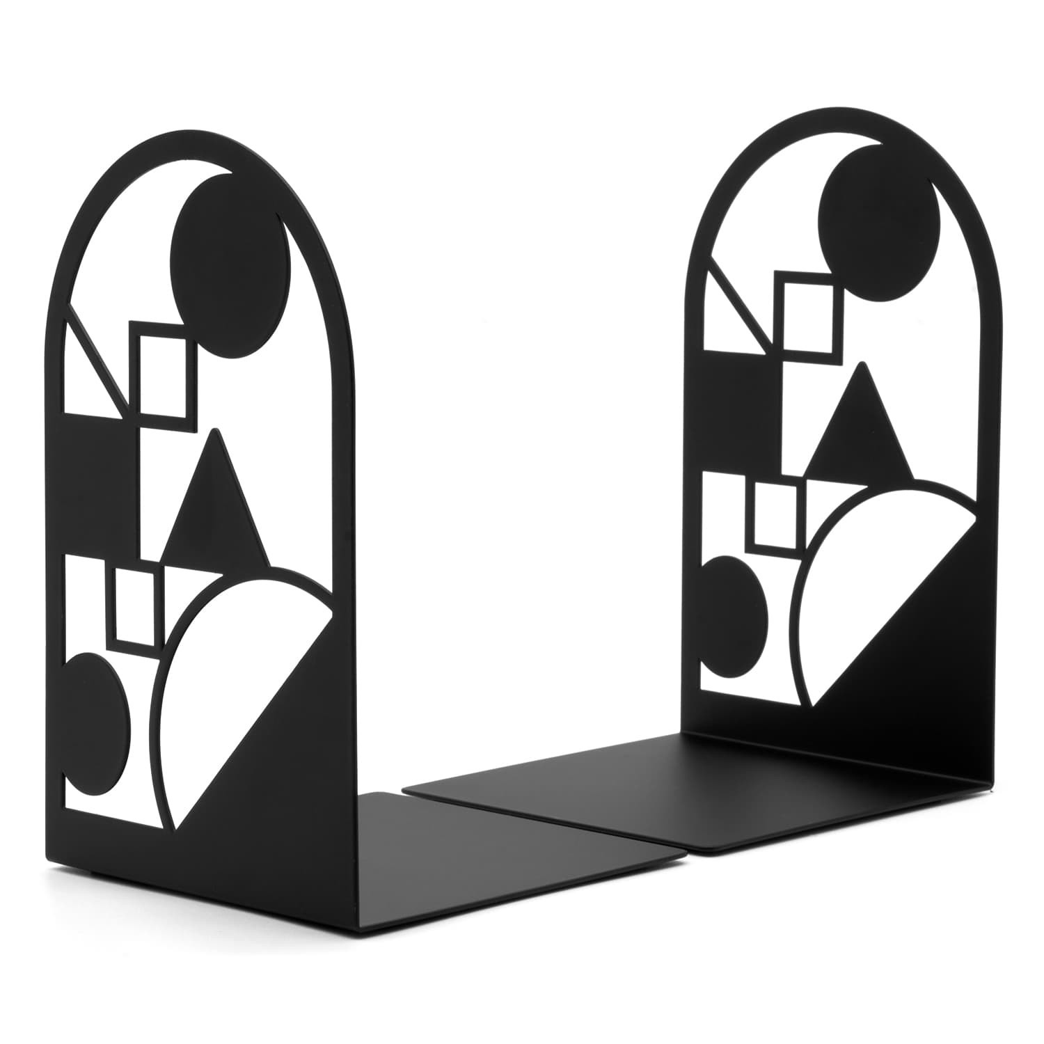 Book Ends Metal Heavy Duty Geometric Shapes Shelf Bookends Home Shelves 2 Set UK