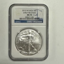 2013-W $1 American Silver Eagle Early Releases MS 70 Burnished NGC.