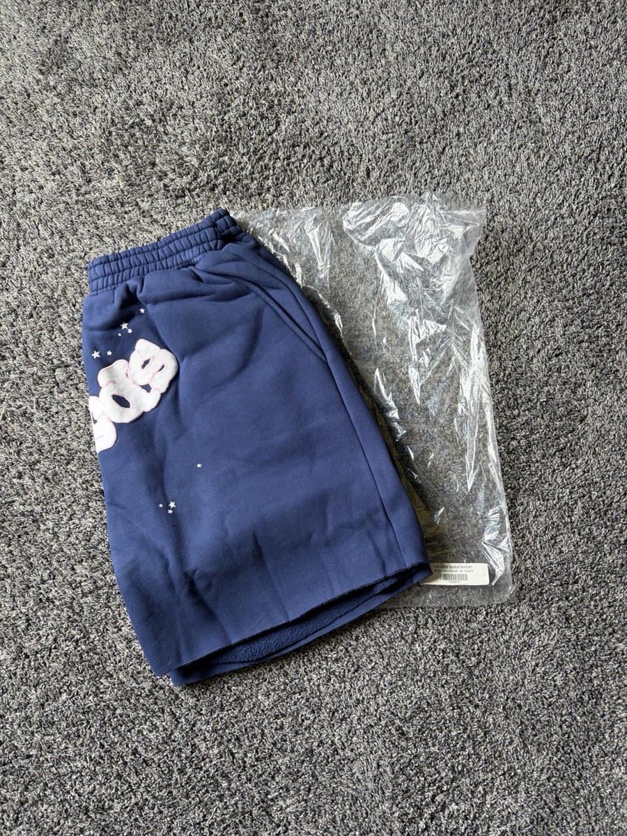 Sp5der OG Web Logo Sweat Shorts Navy | eBay