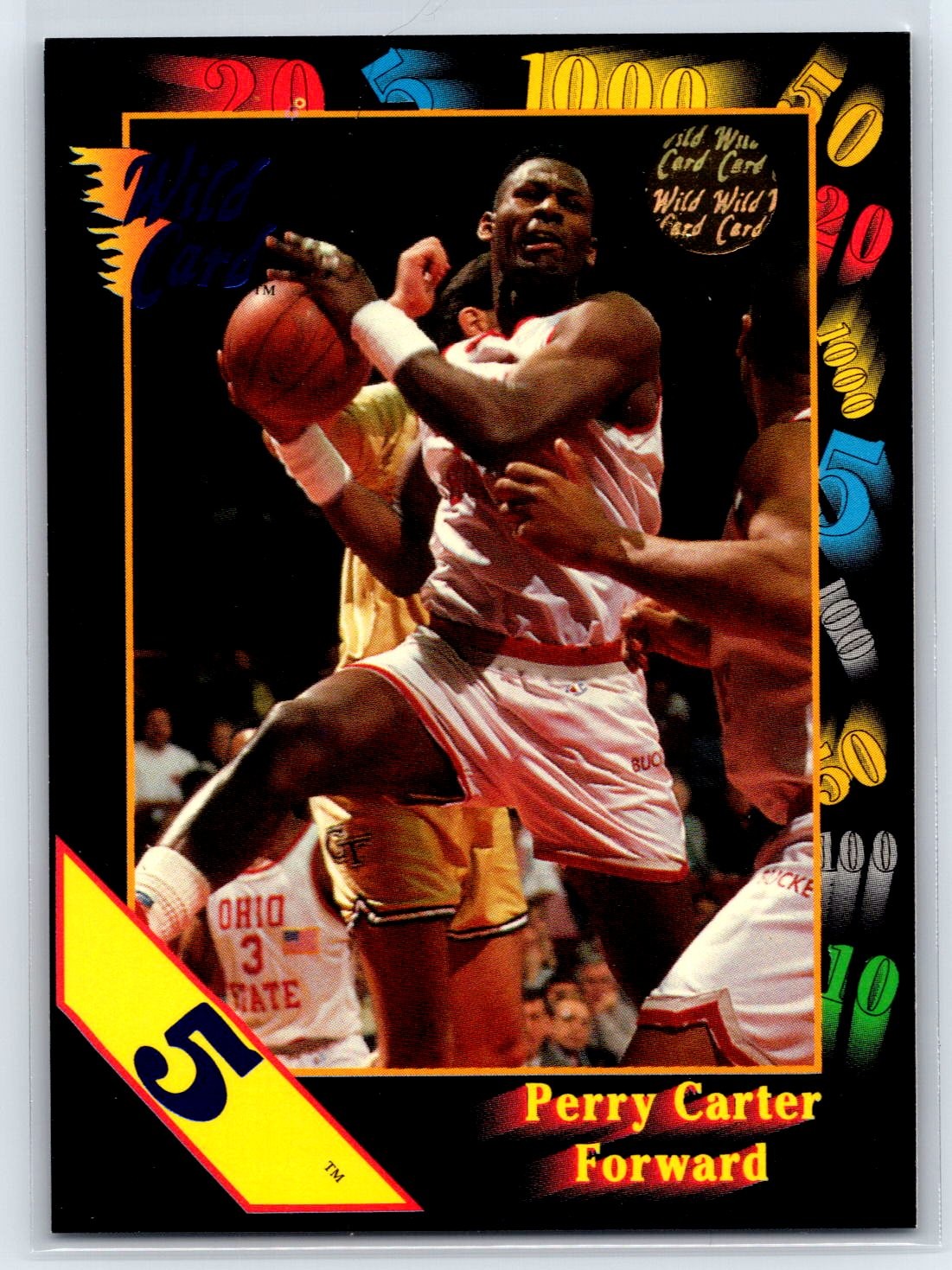 1991-92 Wild Card Perry Carter Rookie 5 Stripe Parallel RC #44