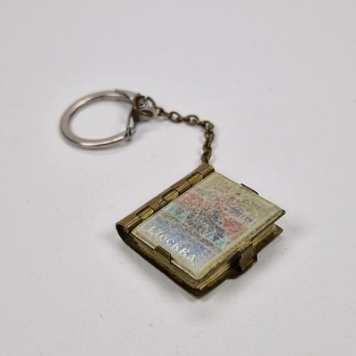 Vintage Soviet Souvenir Keychain Mini Book Moscow USSR Capital 1980s