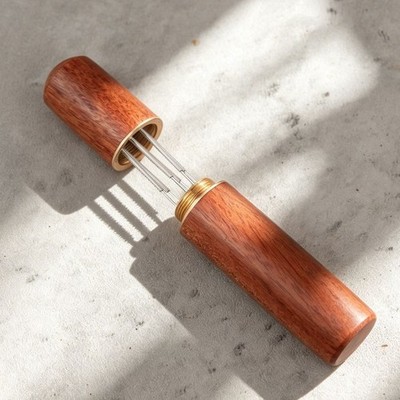 Espresso Rührwerkzeug 304 SS Stab 8,5 cm mit Massivholzfuß für Barista Einsat