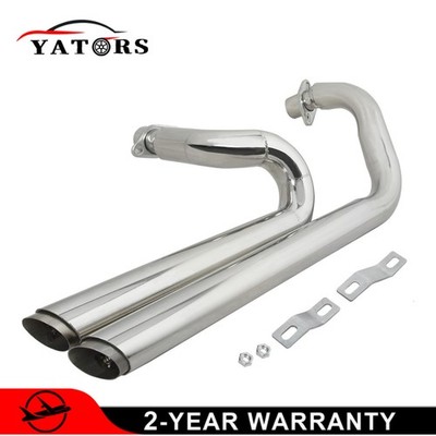 For Honda Shadow VLX600 VT600C Steed VLX400 Chrome Exhaust Muffler Pipes System