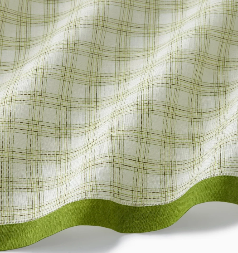 Servilletas de cena Sferra Mikela 100 % lino helecho verde a cuadros a rayas 4 piezas. 20x20" Nuevo Foto 4 de 4