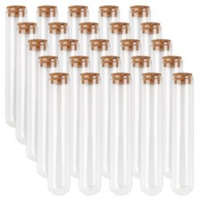 DEPEPE 25pcs 45ml Glass Test Tubes 25 x 140mm with Cork Stoppers for Bath Sal...