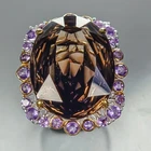 Jewellery 45 ct+ Natural Smoky Quartz Ring 925 Sterling Silver Size 9 /R481861