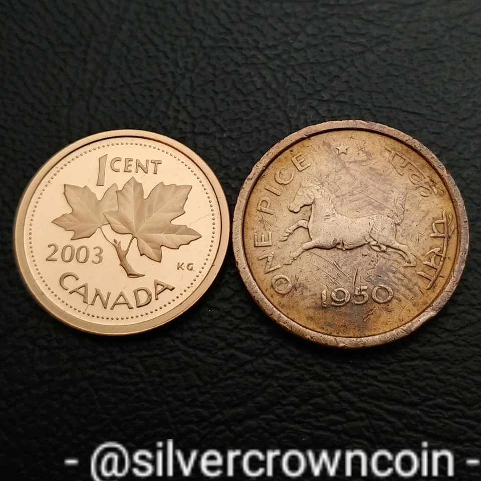 India 🇮🇳 1 Pice 1950 C. KM#1.2. One Cent coin. Horse. Asoka. Lion. Pedestal. - Image 3 of 4