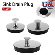 Stainless Steel Bath Sink Plug Stopper S/M/L Fit Basin Kitchen Bathroom Drain