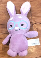 Fun Express Easter Plush Goofy Bunny Purple with Glasses Plush 7.5 inches