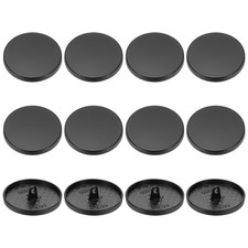 Metal Round Flat Alloy Shank Sewing Button 28 mm  12 Pack  Matte Black