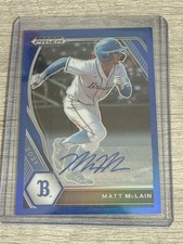 2021 Panini Prizm Draft Picks Auto Matt McLain Reds: Blue Prizm /99