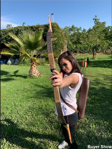 53" Archery Recurve Bow Mongolian Traditional Longbow 30-55lb Hunting 30-50lbs - Picture 7 of 27