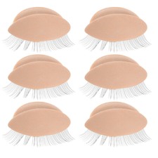 3 Pairs Mannequin Head Replacement Eyelash Eyelids Removable Eyelid for Practice