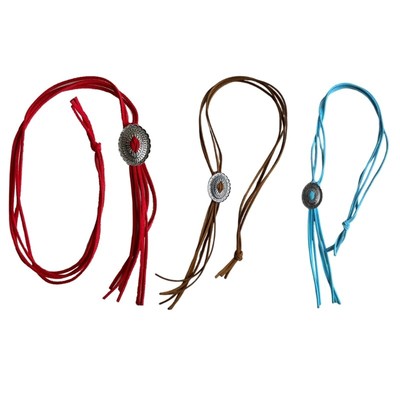 Women and Men Rodeos Bolo Tie with Metal Pendant Tassels Cord Adjustable Necktie