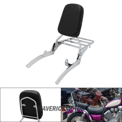Passenger Sissy Bar Backrest Cushion Pad Fits Yamaha Virago 400