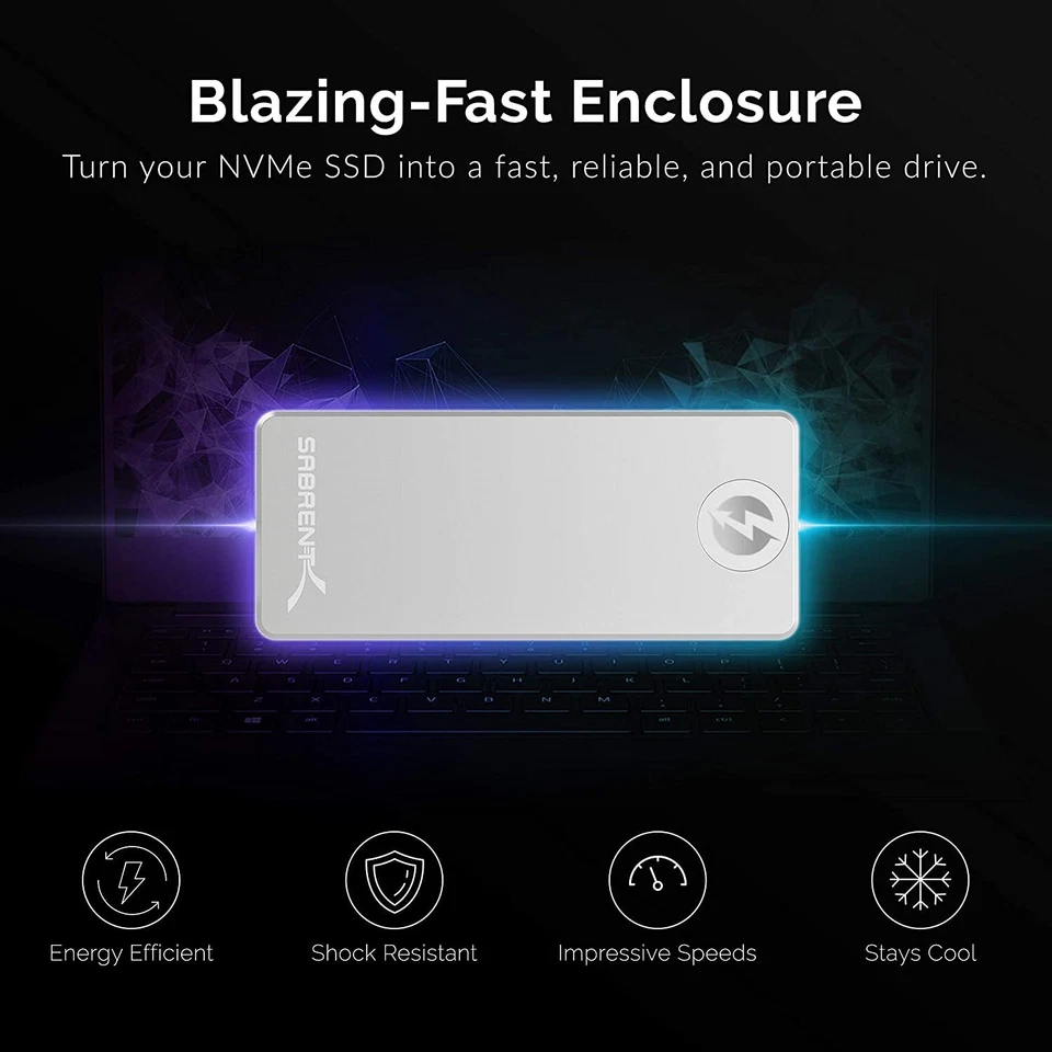 Thunderbolt 3 M.2 NVMe SSD Enclosure Super Fast 20Gbps Sabrent EC T3NS - Image 4 of 4